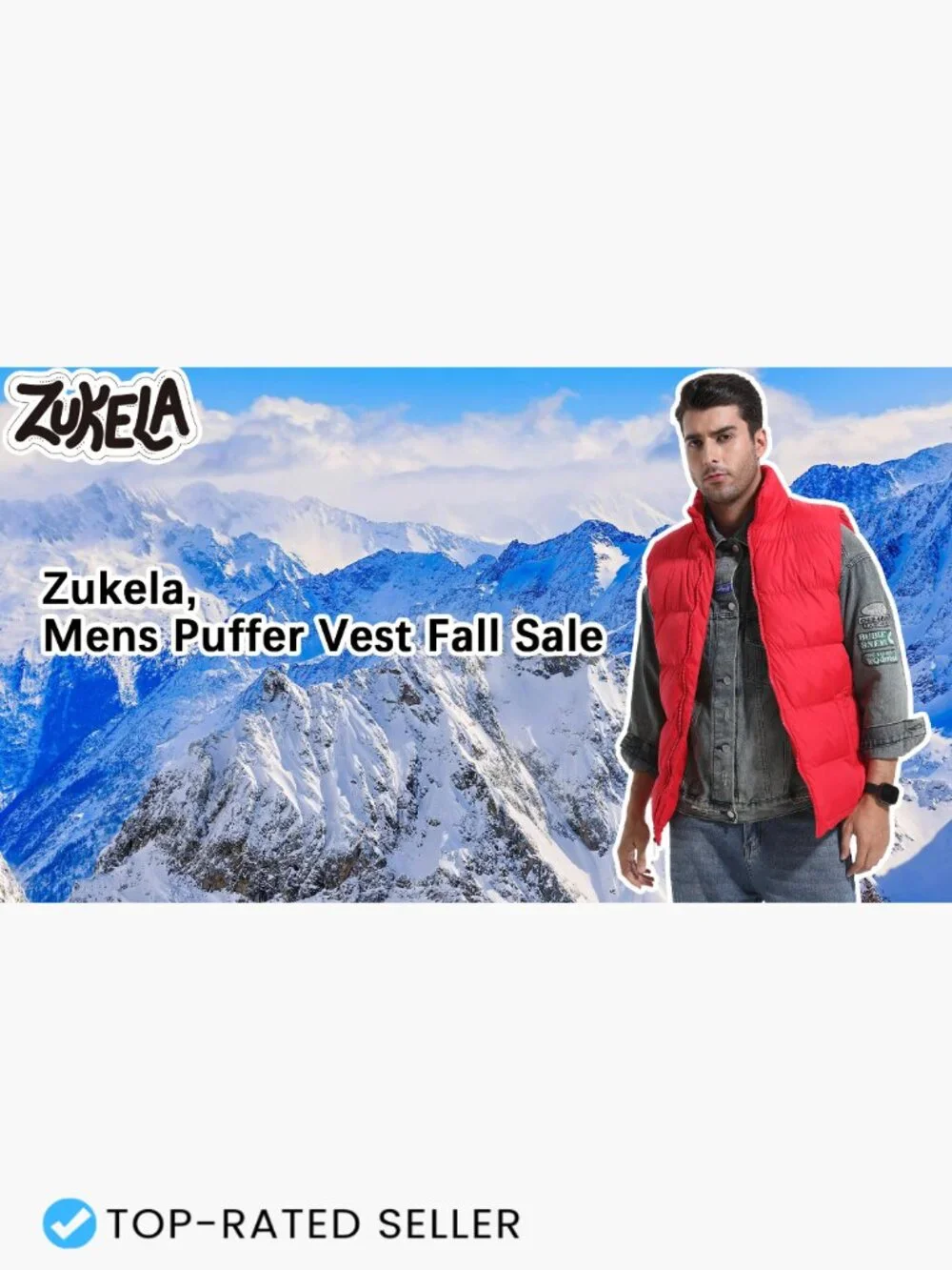 Men's Sleeveless Quilted Puffer Vest Full Zip Stand Collar Lightweight
